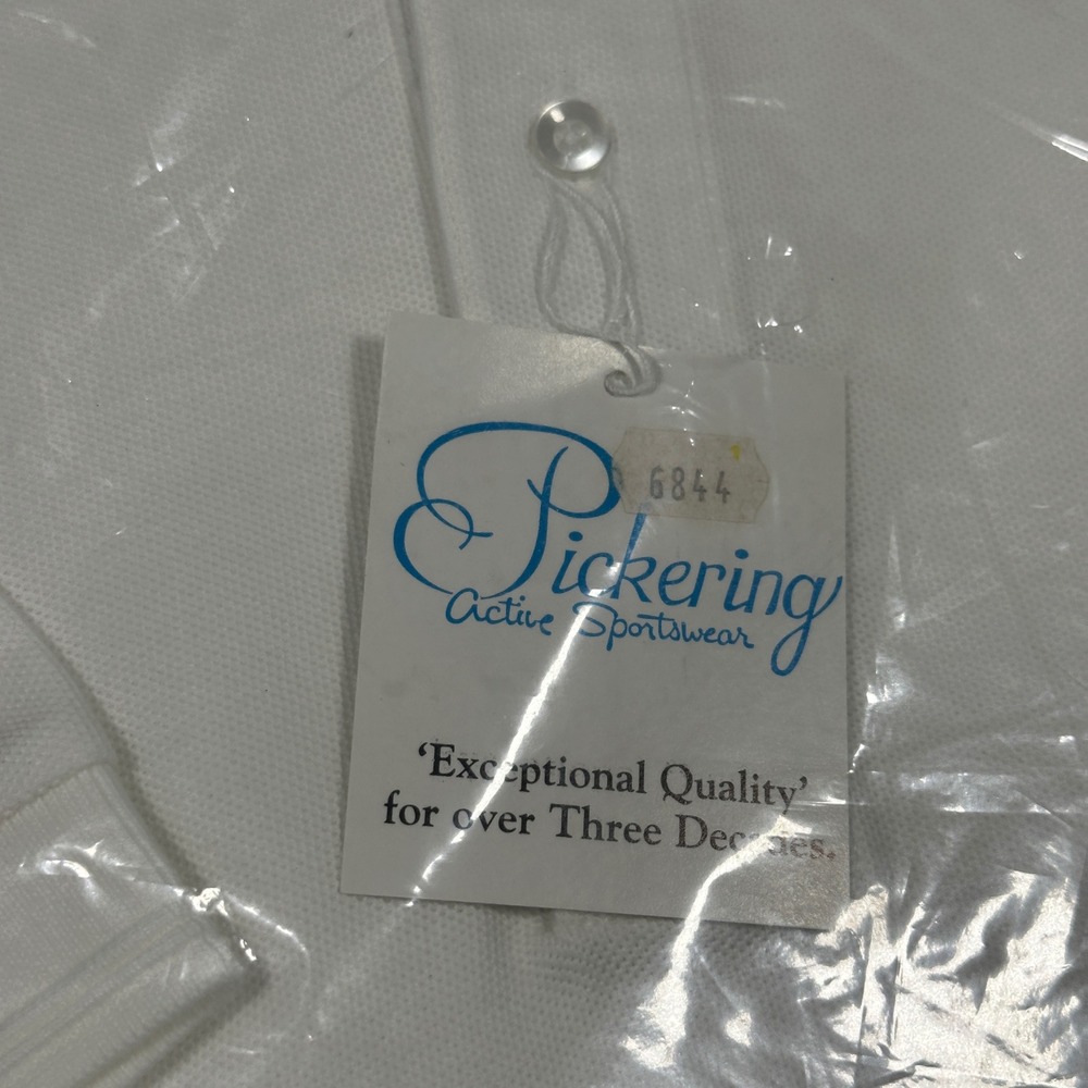 Pickering Active Sportswear Froglet Invitational Golf Polo White Lisle Cotton L - Picture 3 of 5